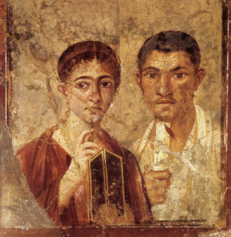 unknow artist Portrait of a Man and His Wife,from pompeii Spain oil painting art